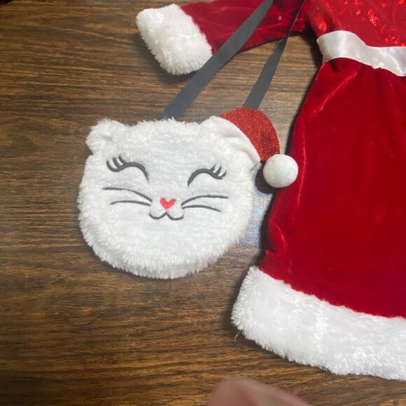 Girls Red Sequin Christmas Santa Dress & Cat Purse Pink & Violet Size 2T NWT - Picture 5 of 8